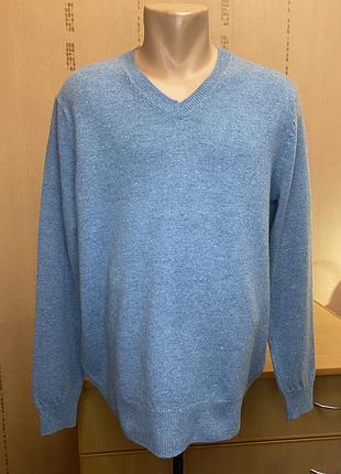 Мужской шерстяной пуловер marks &amp; spencer (100% lambswool), размер l (идеальное состояние)