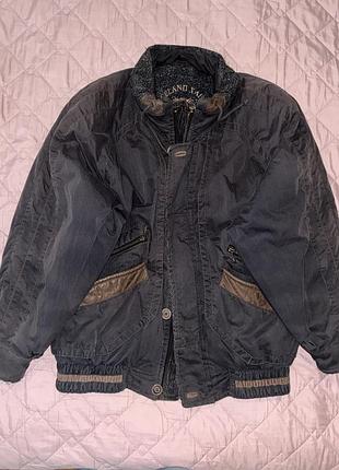 Куртка унісекс оверсайз бомбер вінтажна 90ті 90s утеплена парка вінтажна vintage grunge y2k гранж шкіра вовна