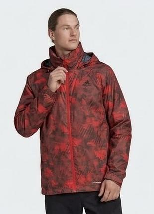 Куртка-ветровка adidas wandertag jacket aop (артикул s11408) с красным камуфляжным принтом р.xl