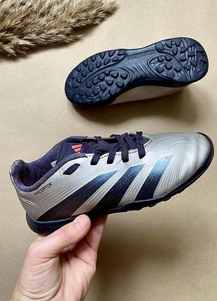 Сороконіжки дитячі для хлопчика adidas predator league 31 розмір устілка 19 см | сріблясті футбольні tf