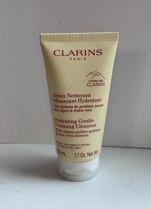 Гель для вмивання clarins hydrating gentle foaming cleanser, 50 мл