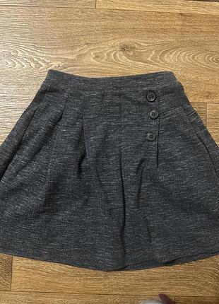 Спідниця для дівчинки zara тепла сіра 10-11 років