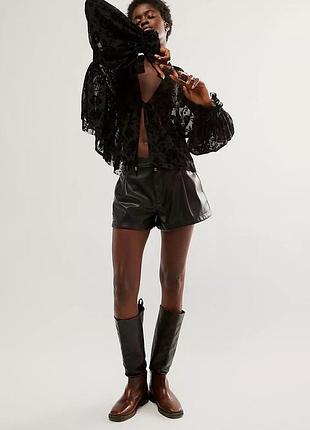 Блузка жакет free people wednesday bed jacket сітка з велюровим напиленням р.xl
