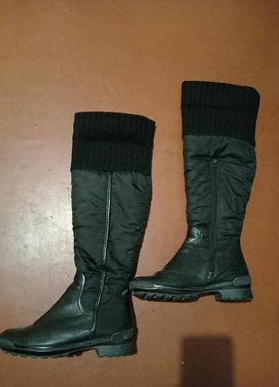 Женские зимние высокие комбинированные сапоги, hogl gore-tex, австрия, оригинал, р. 37(24,5см)