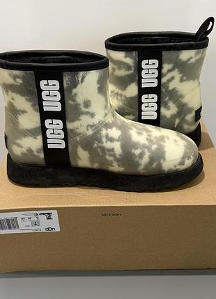 Уггі жіночі ugg classic clear mini marble сіро-молочні, розмір 38