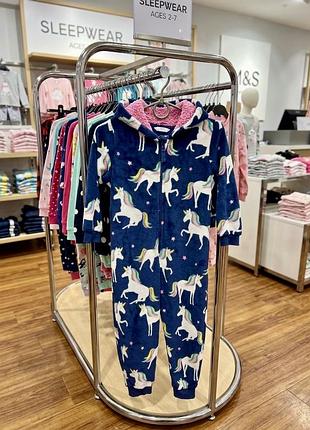 🦄 пушистый кигуруми / комбинезон для сна и дома marks & spencer (m&s)