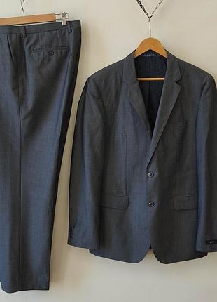 Чоловічий вовняний костюм hugo boss (86% virgin wool + 14% mohair)