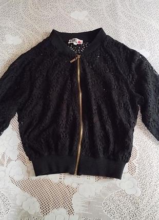 Кардиган жіночий river island чорний мереживний на змійці
