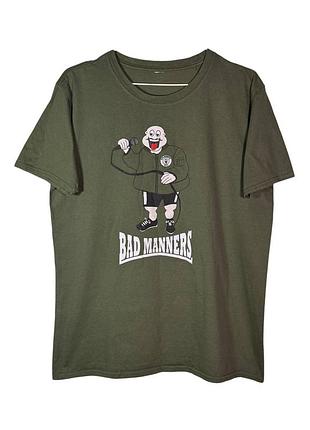 Футболка мерч bad manners хакі розмір l