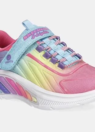 Кросівки для дівчинки skechers з підсвіткою різнокольорові