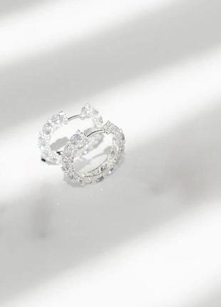 Серебряные серьги «сияние (лиловые)»