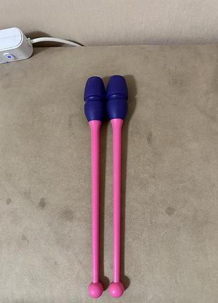 Булави для художньої гімнастики pastorelli junior 36 см viola-rosa fluo