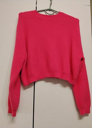 Розовый укороченный мягкий мирр (джемпер). zara 170/88а