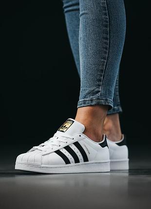 Жіночі кросівки adidas superstar white black 36-39-40