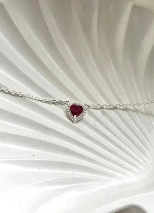 Серебряное колье «афина (гранат)»