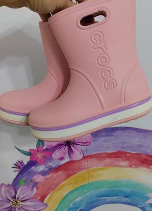 Гумові чоботи для дівчинки crocs рожеві 28/29р