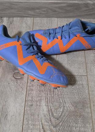 Футбольні бутси puma future play fg/ag ,light blue / orange ,розмір 44