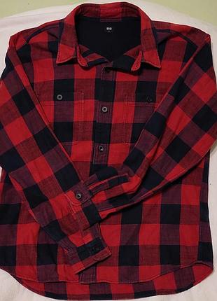 Фланелевая рубашка в клетку uniqlo (flannelstared shirt) / размер m