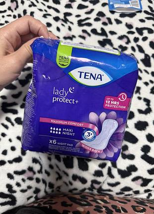 Гігієнічні прокладки tena lady protect+ maxi night