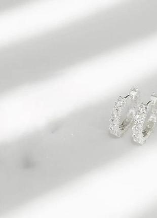 Серебряные серьги «сияние (белый)»