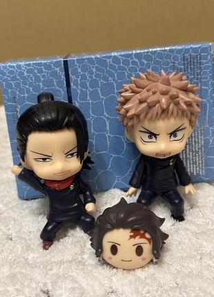 Аниме фигурки магическая битва jujutsu kaisen / набор чиби фигурок итадори и гето