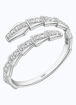 Серебряное кольцо «змея»