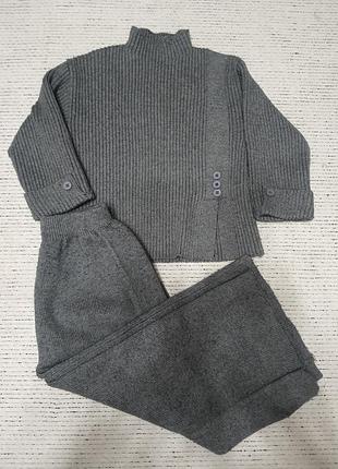 Повсякденний костюм для дівчинки, трикотажний, сірий, 116 см
