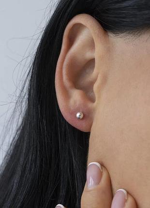 Серебряные серьги «шарик»