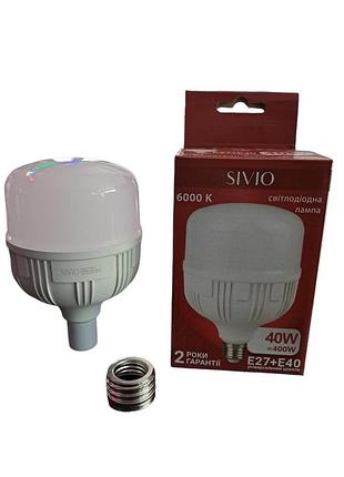Led лампа sivio 40w т120 e27+е40 6000к белый свет