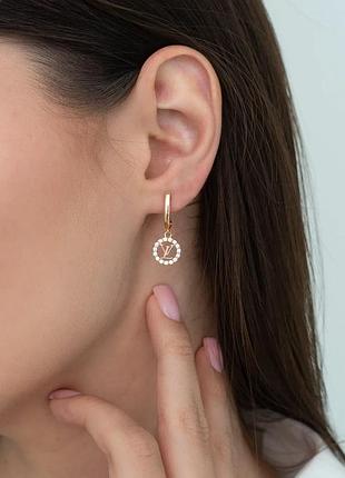 Серебряные серьги «сияющая история» в позолоте