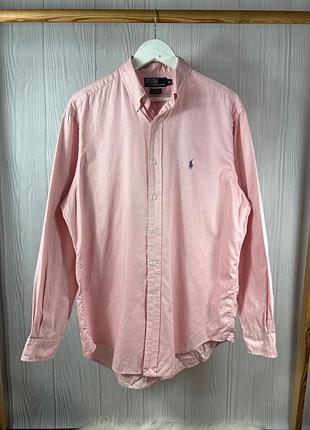Polo ralph lauren pink сорочка в ніжно рожевому кольорі з гарним дизайном розмір 16 l