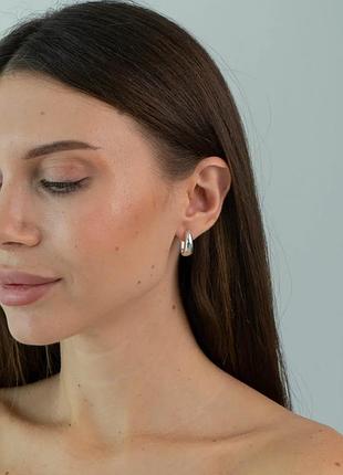 Серебряные серьги «простое прикосновение»