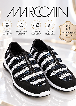 Легкие кроссовки marc cain sports декорированы пайетками с нубуком