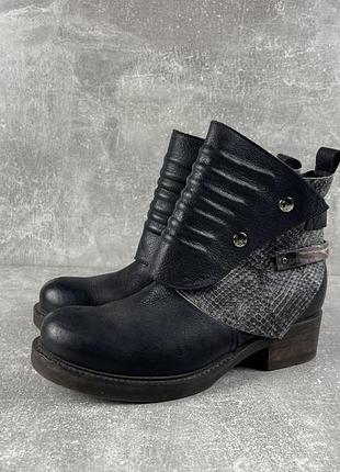 Ботинки кожаные авангардные черные y2k в стиле as98 avant garde boots