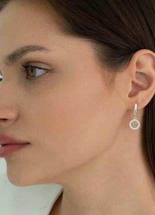 Серебряные серьги «сияющая история»
