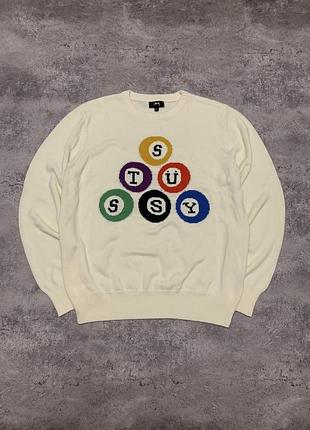Чоловічий светр stüssy billiard balls knit молочний