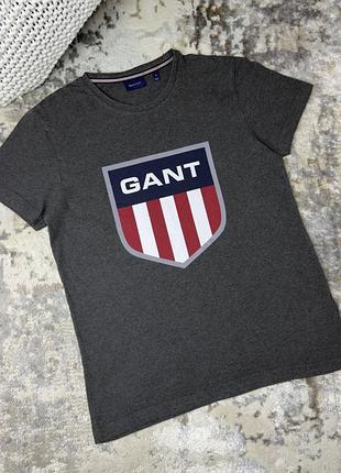 Чоловіча футболка gant сіра з логотипом