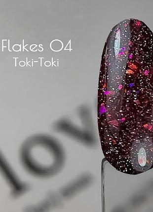 Светоотражающий гель лак toki toki flakes 04