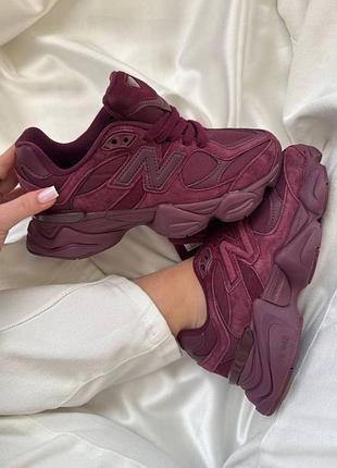 Жіночі кросівки new balance 9060 burgundy | 36-40
