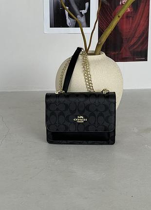 Сумка коуч черная кросс боди через плечо coach klare