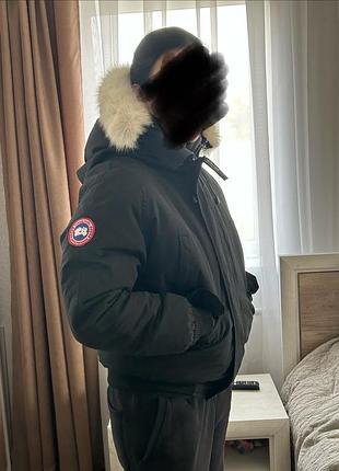 Чорний пуховик-бомбер canada goose chilliwack bomber чорний