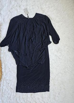 Вечернее платье l-xl с накидкой стразы