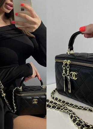 Сумка chanel classic black lambskin
