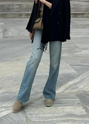 Сині джинси wide leg від zara