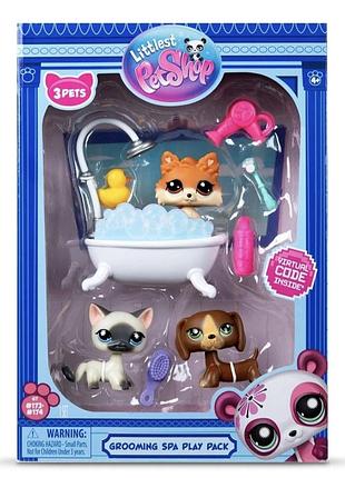 Ігровий набір для дівчинки littlest pet shop спа-грумінг різнокольоровий пластик