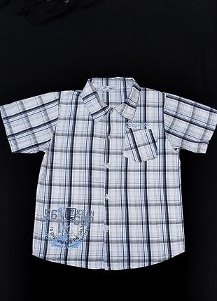 Літня бавовняна картата сорочка d-h kids 140-146р 8394