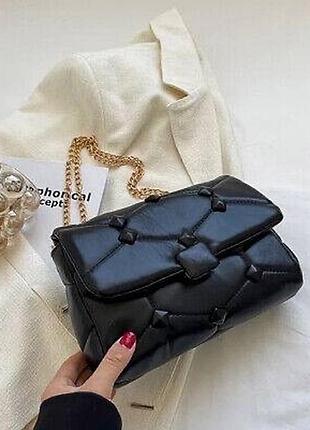 Сумка жіноча zara класична чорна стьобана