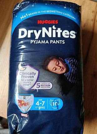 Підгузки huggies drynites pyjama pants 4-7 років