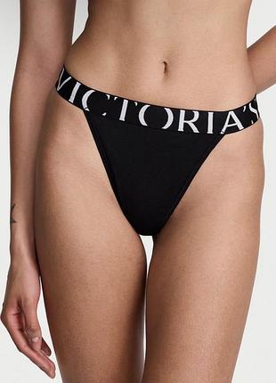 Трусики танга victoria's secret, чорні, розмір l