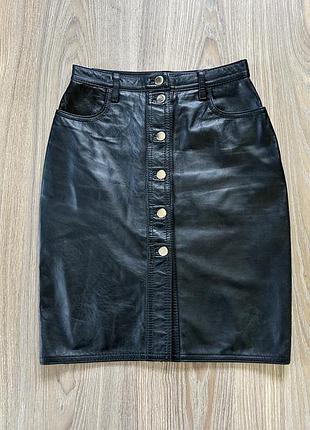 Женская черная кожаная юбка echtes leather